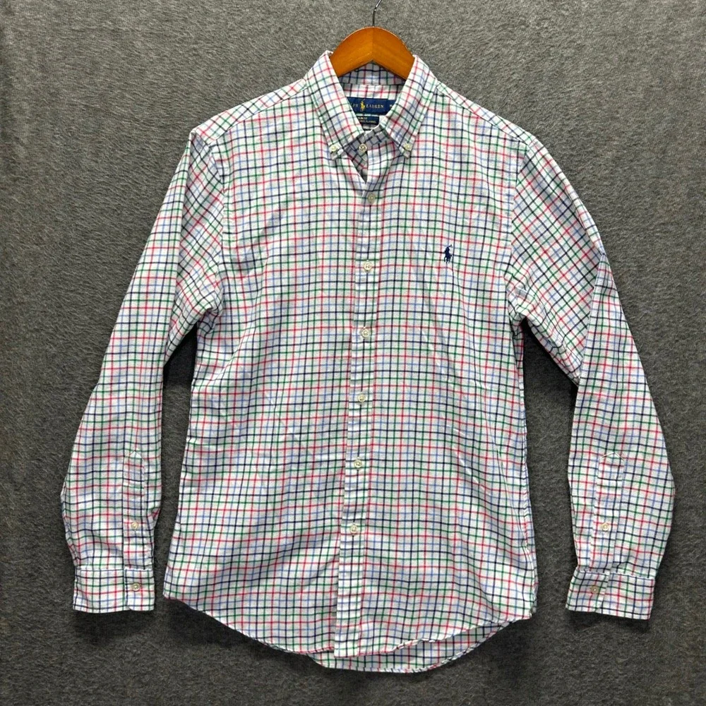 Polo Ralph Lauren Mens Slim‎ Fit Performance Flannel Tattersall Check Shirt M